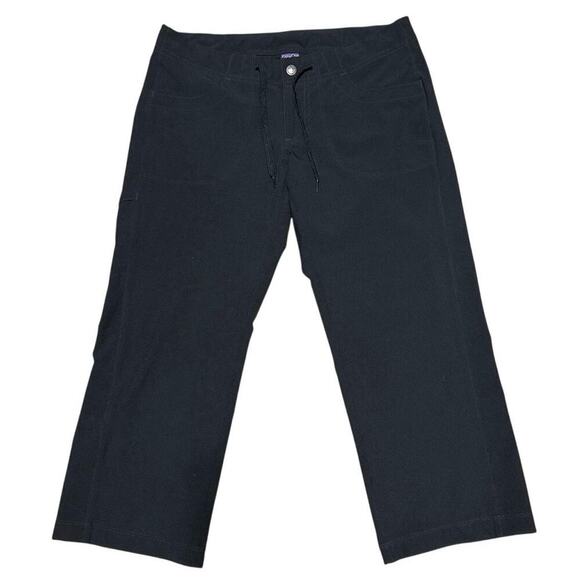 Women’s Patagonia Black Outdoor Hiking Capri Drawstring Pants Size 2 - Picture 1 of 6